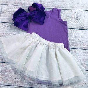 Old Navy 12-18m tulle skirt + bodysuit &Velvet Bow